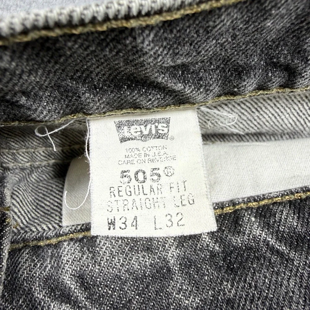 Levis Mens Regular Fit Straight Leg Orange Tab Black Wash Denim Jeans 34x32